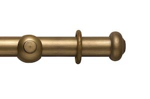 Rolls 45mm Modern Country Button Gold Black Wooden Curtain Pole