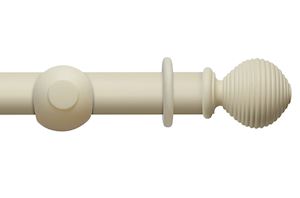 Rolls 45mm Modern Country Ribbed Ball Pearl Wooden Curtain Pole - Thumbnail 1