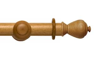 Rolls 45mm Modern Country Sugar Pot Light Oak Wooden Curtain Pole - Thumbnail 1