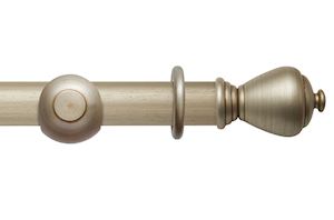 Rolls 45mm Modern Country Sugar Pot Satin Silver Wooden Curtain Pole - Thumbnail 1