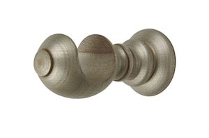 Rolls 45mm Modern Country Floral Ball Satin Silver Wooden Curtain Pole - Thumbnail 2