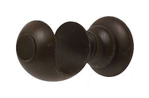Rolls 55mm Modern Country Button Dark Oak Wooden Curtain Pole - Thumbnail 2