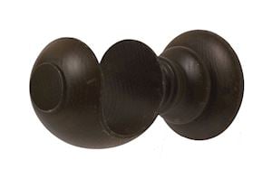 Rolls 55mm Modern Country Ribbed Ball Dark Oak Wooden Curtain Pole - Thumbnail 2