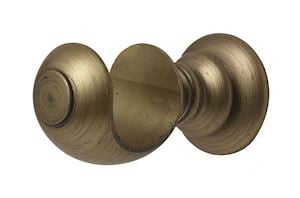 Rolls 55mm Modern Country Button Gold Black Wooden Curtain Pole - Thumbnail 2