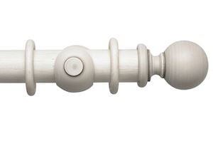 Rolls 55mm Modern Country Ball Brushed Ivory Wooden Curtain Pole