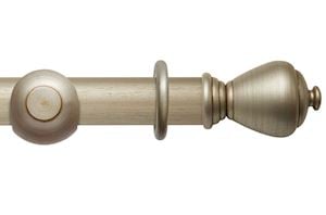 Rolls 55mm Modern Country Sugar Pot Satin Silver Wooden Curtain Pole - Thumbnail 1