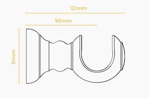 Rolls Honister 28mm Wooden Curtain Pole Caffe Latte - Thumbnail 4