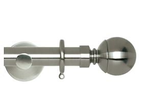 Rolls 28mm Neo Ball 300cm One Piece Stainless Steel Curtain Pole