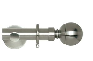 Rolls 28mm Neo Ball 300cm One Piece Stainless Steel Curtain Pole - Thumbnail 1