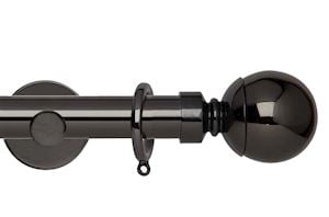 Rolls 35mm Neo Ball 300cm One Piece Black Nickel Curtain Pole - Thumbnail 1