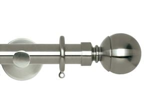 Rolls 35mm Neo Ball 300cm One Piece Stainless Steel Curtain Pole - Thumbnail 1