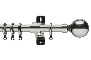 Swish 28mm Elements Belgravia Satin Steel Metal Curtain Pole