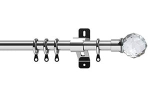 Swish 28mm Elements Capella Chrome Metal Curtain Pole