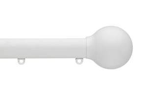 Silent Gliss 7610 30mm Metropole Ball Matt White Curtain Pole
