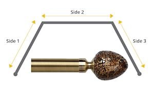 Speedy 28mm Alexia 3 Sided Bay Window Curtain Pole Antique Brass