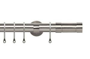 Speedy 28mm Aspect Satin Silver Metal Curtain Pole - Thumbnail 1