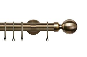Speedy 28mm Ball Antique Brass Metal Curtain Pole - Thumbnail 1