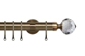 Speedy 28mm Bella Antique Brass Metal Curtain Pole - Thumbnail 1