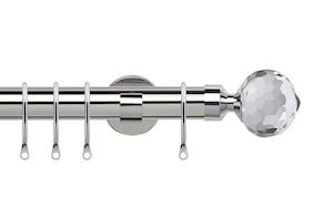 Speedy 28mm Bella Satin Silver Metal Curtain Pole - Thumbnail 1