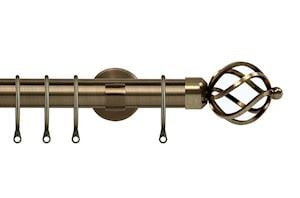 Speedy 28mm Cage Antique Brass Metal Curtain Pole - Thumbnail 1