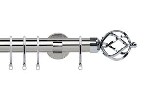 Speedy 28mm Cage Chrome Metal Curtain Pole - Thumbnail 1