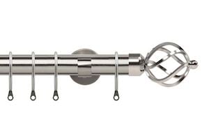 Speedy 28mm Cage Satin Silver Metal Curtain Pole