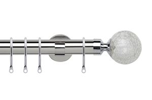 Speedy 28mm Crash Chrome Metal Curtain Pole - Thumbnail 1