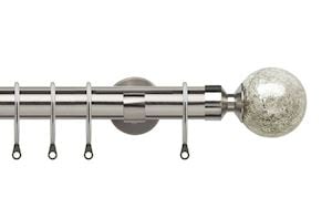 Speedy 28mm Empire Satin Silver Metal Curtain Pole