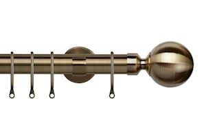 Speedy 28mm Sphere Antique Brass Metal Curtain Pole - Thumbnail 1