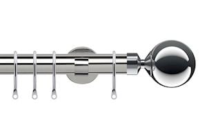 Speedy 28mm Sphere Chrome Metal Curtain Pole