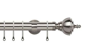 Speedy 28mm Vienna Satin Silver Metal Curtain Pole - Thumbnail 1