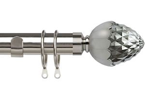 Speedy 35mm Acorn Curtain Pole Satin SIlver - Thumbnail 1