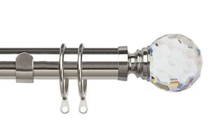 Speedy 35mm Acrylic Ball Curtain Pole Satin Silver - Thumbnail 1