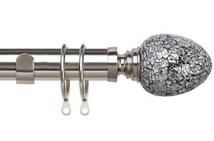 Speedy 35mm Alexia Mirror Curtain Pole Satin Silver - Thumbnail 1