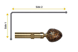 Speedy 35mm Alexia 2 Sided Bay Window Curtain Pole Antique Brass