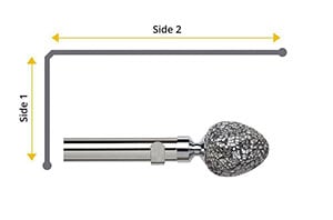 Speedy 35mm Alexia 2 Sided Bay Window Curtain Pole Chrome