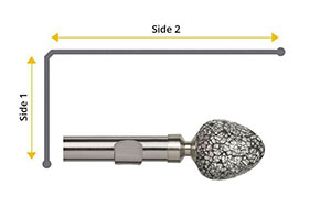 Speedy 35mm Alexia 2 Sided Bay Window Curtain Pole Satin Silver - Thumbnail 1