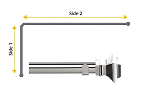 Speedy 35mm Aztec 2 Sided Bay Window Curtain Pole Chrome - Thumbnail 1