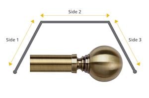 Speedy 35mm Globe 3 Sided Bay Window Antique Brass - Thumbnail 1