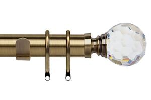 Speedy 35mm Acrylic Ball Curtain Pole Antique Brass - Thumbnail 1