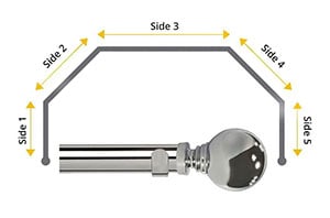 Speedy 35mm Sphere 5 Sided Bay Window Curtain Pole Chrome - Thumbnail 1