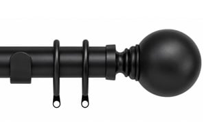 Speedy 35mm Globe Curtain Pole Black