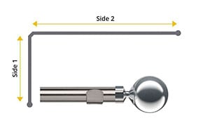 Speedy 35mm Globe 2 Sided Bay Window Curtain Pole Satin Silver - Thumbnail 1