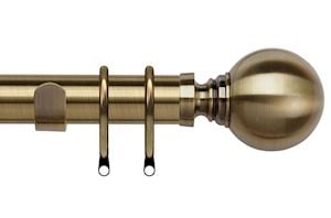 Speedy 35mm Globe Curtain Pole Antique Brass - Thumbnail 1