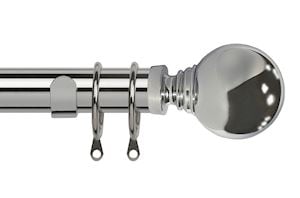 Speedy 35mm Globe Curtain Pole Chrome - Thumbnail 1