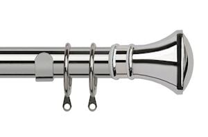 Speedy 35mm Trumpet Curtain Pole Chrome - Thumbnail 1