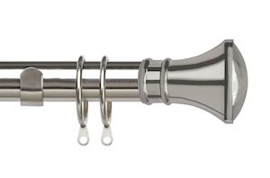 Speedy 35mm Trumpet Curtain Pole Satin Silver - Thumbnail 1