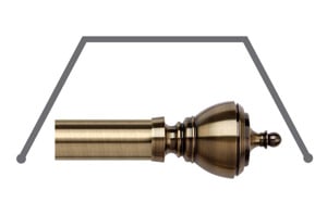 Speedy 35mm Vienna 3 Sided Bay Window Pole Antique Brass