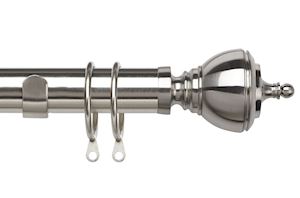 Speedy 35mm Vienna Curtain Pole Satin Silver - Thumbnail 1