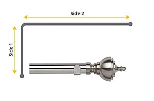 Speedy 35mm Vienna 2 Sided Bay Window Curtain Pole Chrome - Thumbnail 1